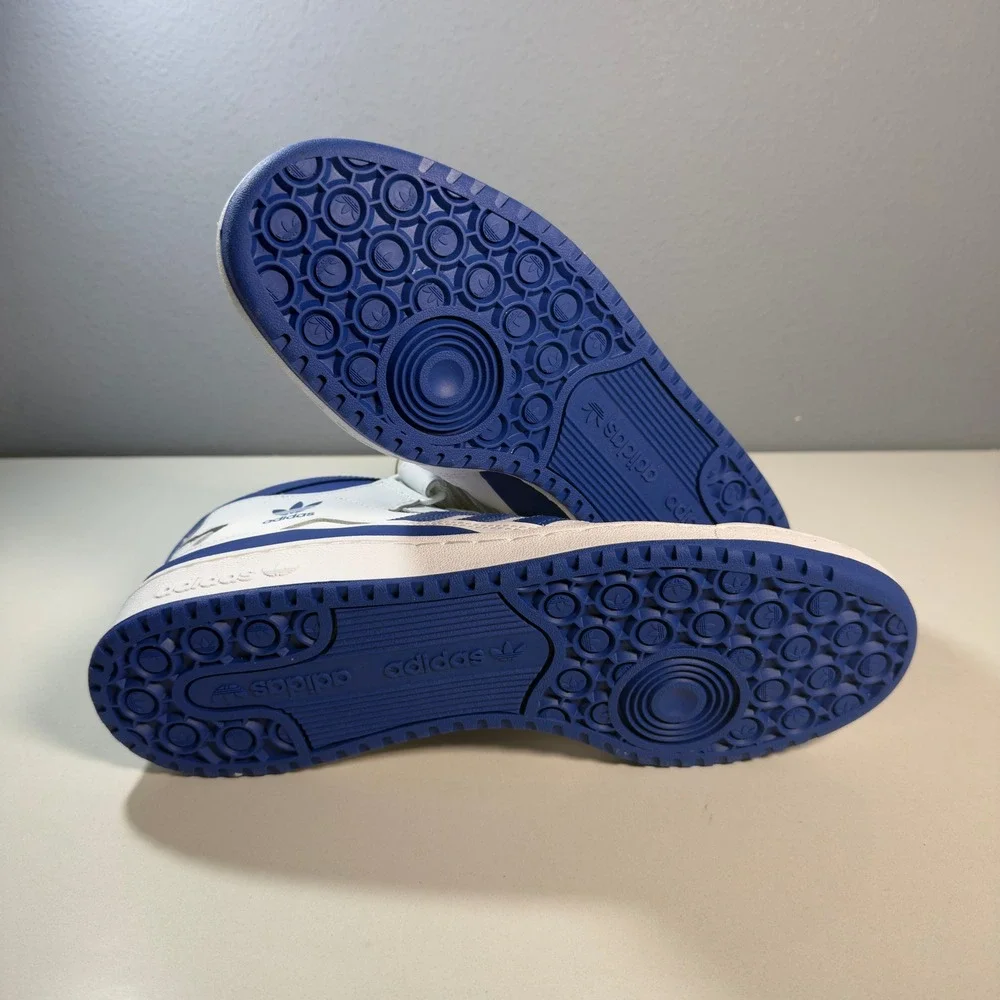 Adidas Forum Mid Sneakers Men Size 13 White Blue New FY4976 High Top Strap
